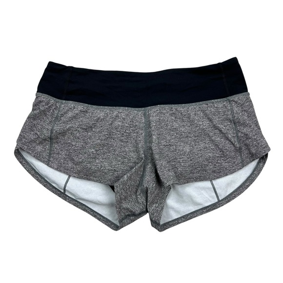 Lululemon Speed Up Shorts Womens Size 4 Heather Gray Black Performance - Picture 1 of 4